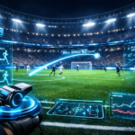 AI Referees in 2026 technology used in a professional football stadium.