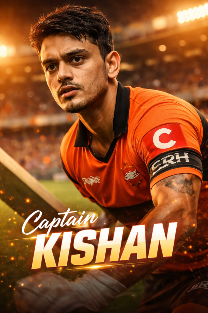Ishan Kishan as SRH Captain in RCB vs SRH IPL 2026 match prediction.