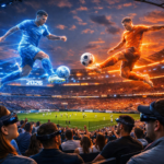 Future of Global Sport News 2026 with holographic stadiums and AI tech.