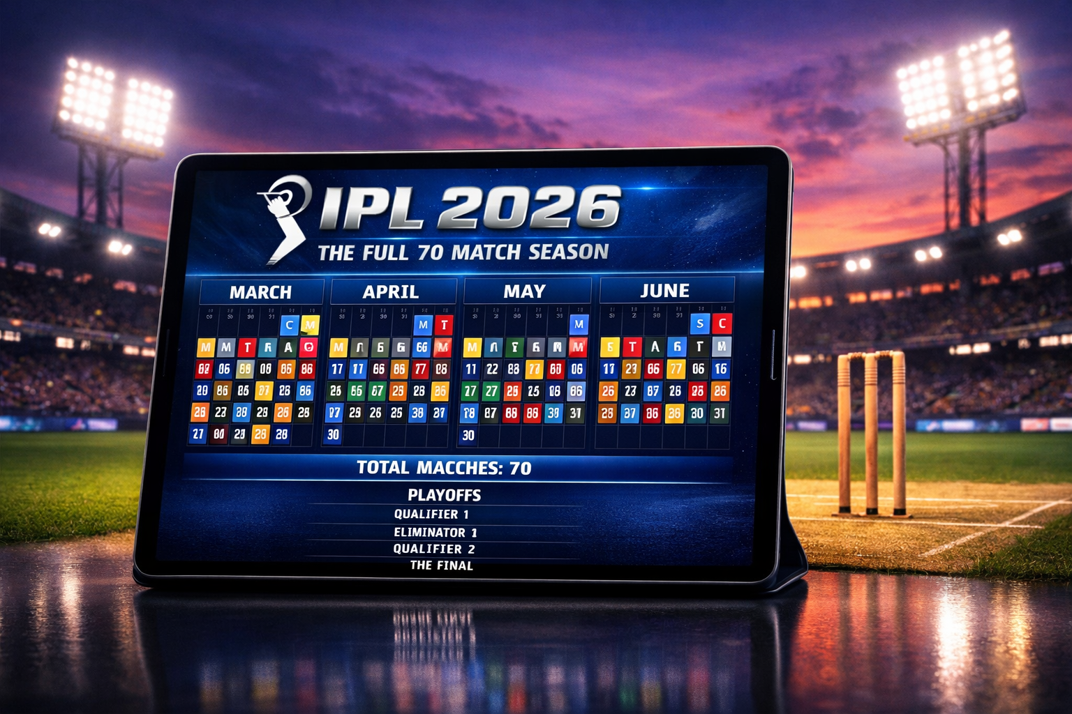 Exploring the Best IPL 2026 Full Match Schedule with 70 matches.