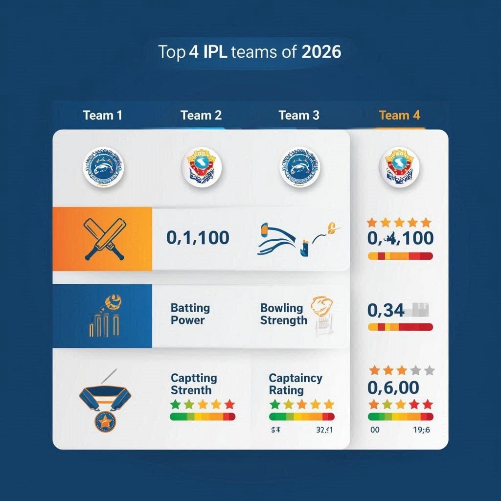 Top team rankings for IPL 2026 Live Score Predictions.