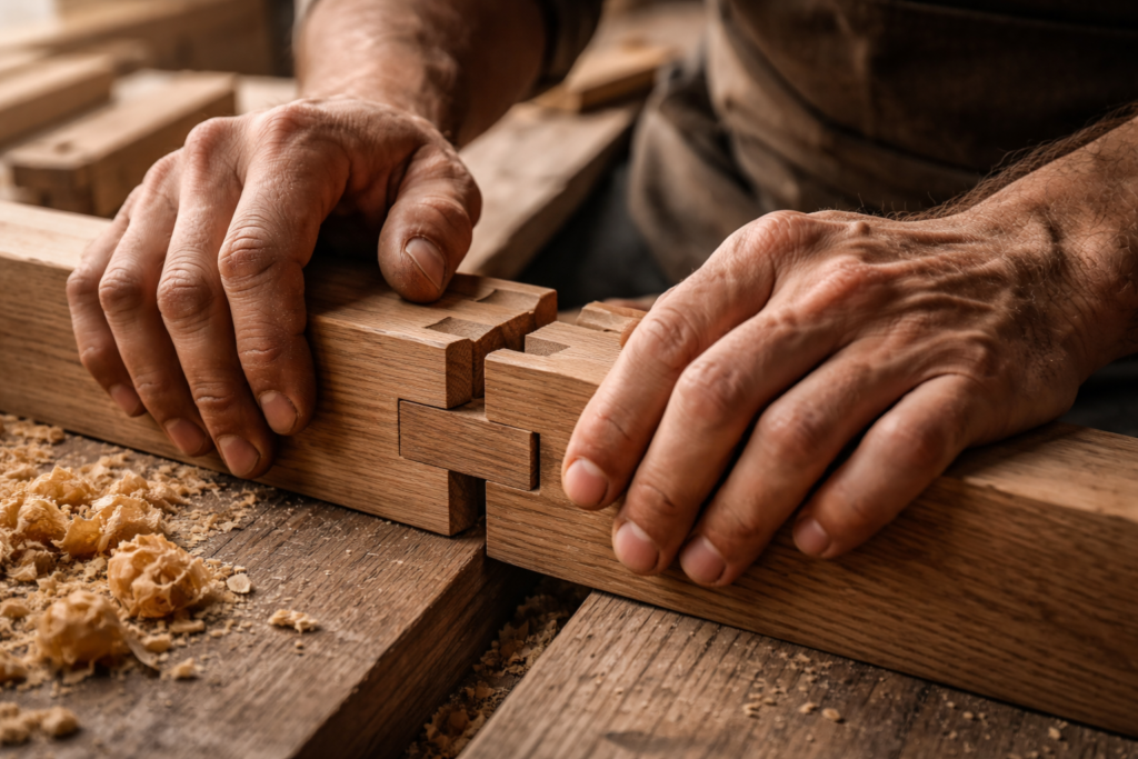 Traditional woodworking as a symbol of the Manual Labor Renaissance 2026.