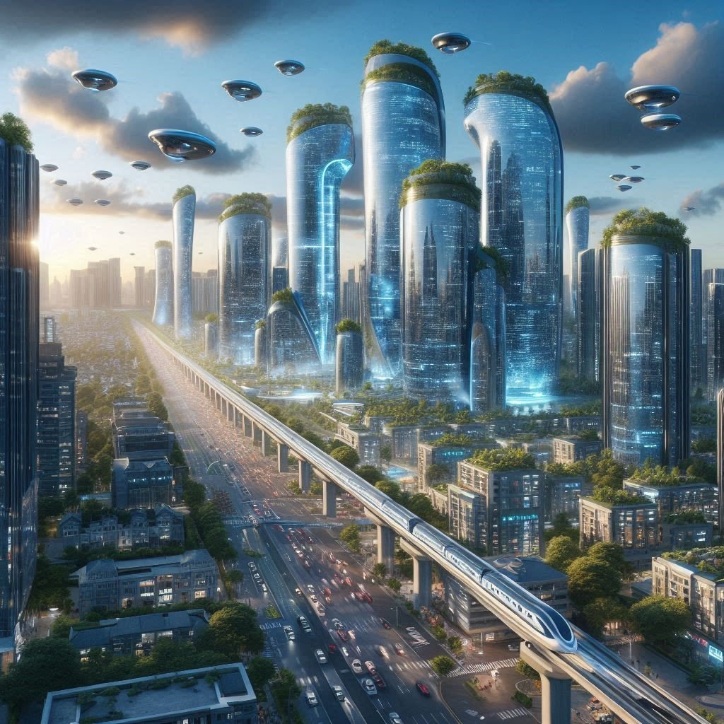 Futuristic Mirror City in India Project Visualization.