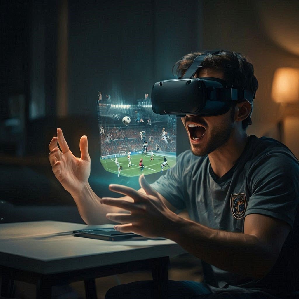 VR technology as a part of the Modern Sports Evolution fan experience.