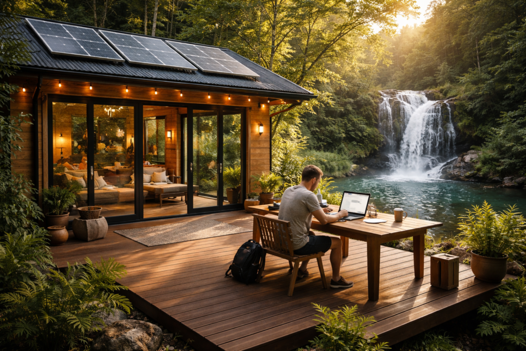 Sustainable living in Digital Nomad Villages 2026.