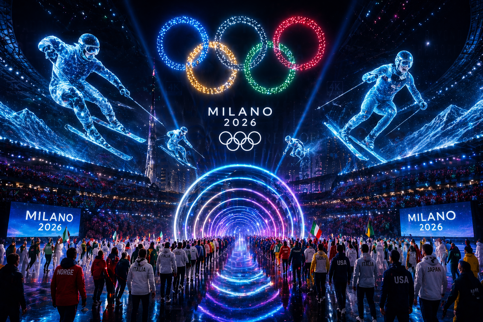 The futuristic opening ceremony powered by 2026 Winter Olympics Technology.