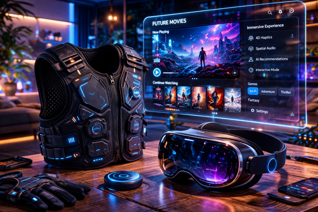 Haptic technology and spatial computing in the Future of Home Entertainment.