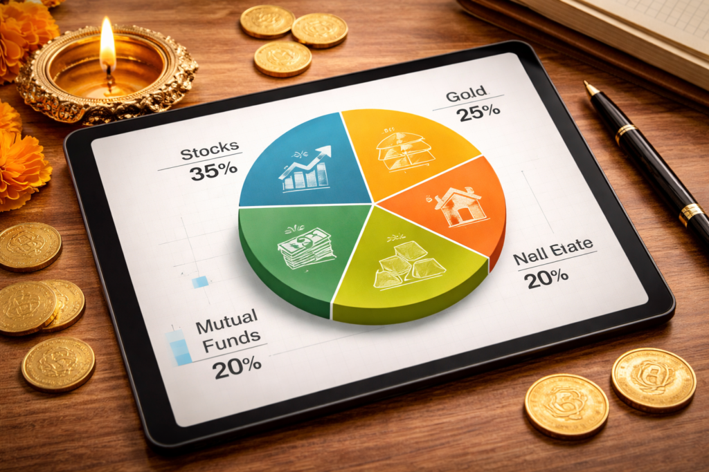 Diversified portfolio sections as per the Investment Guide for Indian Investors 2026.