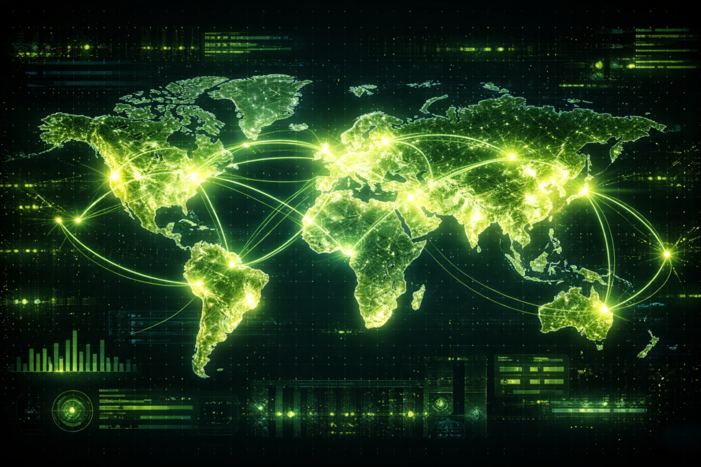 World map showing global cooperation for Global Green Energy Accord 2026