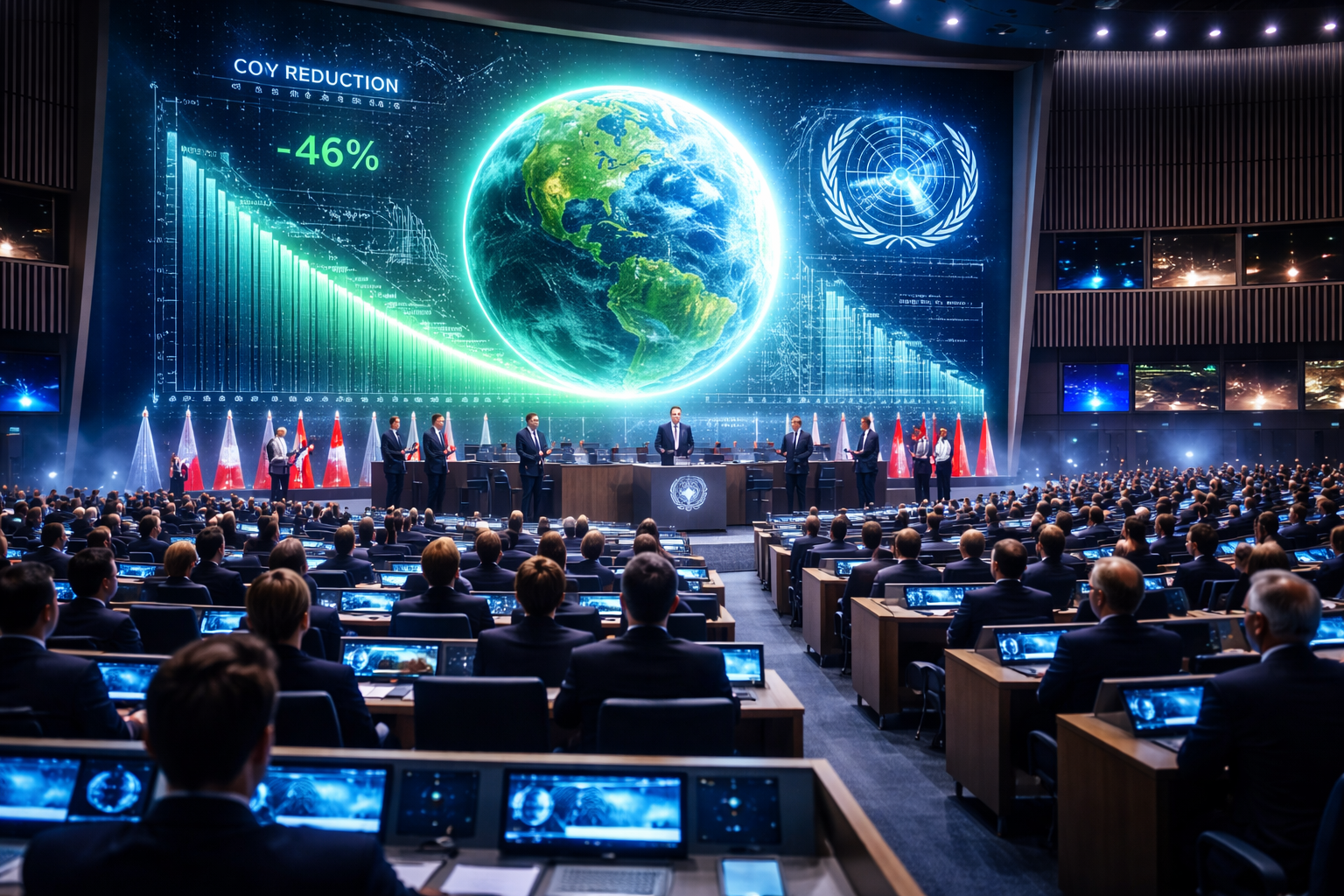 World leaders signing the Global Climate Accord 2026.